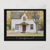 シックなニューホームアドレスカスタムハウスフォトブラック ポストカード (正面)