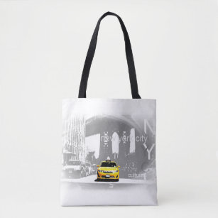 シックなニューヨークシティNycブルックリン橋の黄色のタクシー トートバッグ