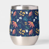 シックなネイビーイエローモノグラムフローラルパターカスタムン (背面)