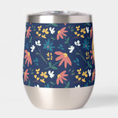 シックなネイビーイエローモノグラムフローラルパターカスタムン (正面)