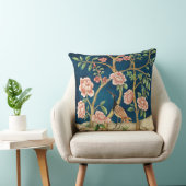 シックなネイビーピンクチノイスリーフローラバードグリーン クッション (椅子)