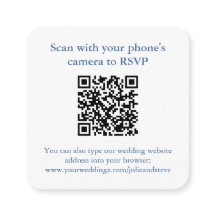 シックなネイビーブルーとホワイトのギリシャ鍵結婚のQRコード