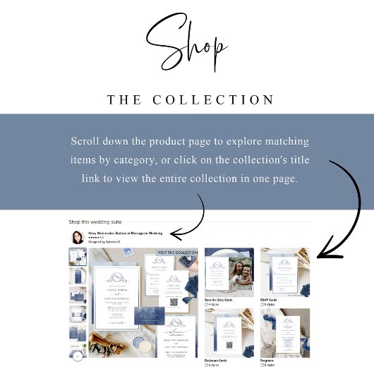 シックなネイビーブルーウォーター色モノグラム結婚のメニュー メニュー