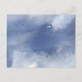 シックなネイビーブルーウォーター色、フローラ結婚の詳細 エンクロージャーカード (裏面)