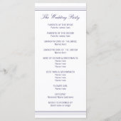 シックなネイビーブルーホワイトモノグラムプログラムラックカード プログラム (裏面)