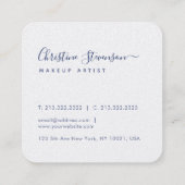 シックなネイビーブルーマンダラスケッチスクリプトシグネチャー スクエア名刺 (裏面)