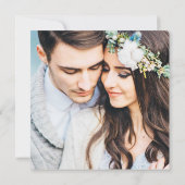 シックなネイビーブルー金ゴールドボタニカル日付写真を保存 (裏面)