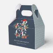 シックなネイビーレッドグリーンホワイトピースクリスマスリーフ フェイバーボックス (正面サイド)