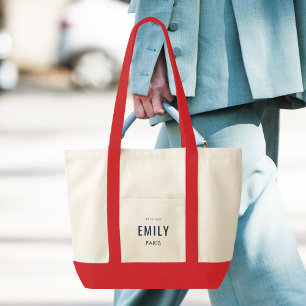 シックなネイビーレッド美しい/ファッションブランドプロモーション トートバッグ