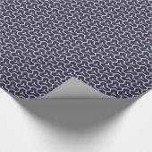 シックなネイビー抽象芸術幾何学模様モノグラム ラッピングペーパー (角)