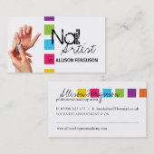 シックなネイルアーティストの名刺のテンプレート 予約カード (正面/裏面)