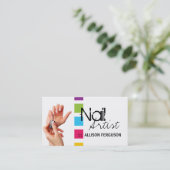 シックなネイルアーティストの名刺のテンプレート 予約カード (スタンド正面)