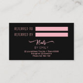 シックなネイルサロンフレンド紹介カードを参照 ロイヤリティカード (裏面)