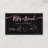 シックなネイルサロンフレンド紹介カードを参照 ロイヤリティカード (正面)