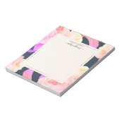 シックなネオンバラダークブルーパーソナライズされた ノートパッド (回転)