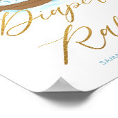 シックなノアのアークブルーボーイオムツラッフルデコールサイン ポスター (角)