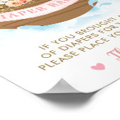 シックなノアの箱舟の女の子ベビーシャワーおむつラッフル ポスター (角)