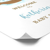 シックなノアの箱舟の男の子の赤ちゃんシャワーへようこそ ポスター (角)