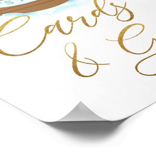 シックなノアの箱舟の男の子カードとギフトテーブルトップサイン ポスター (角)