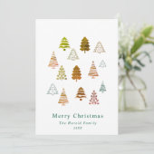 シックなノンフォトグエレガントリズンクリスマスツリーズカード 招待状 (スタンド正面)