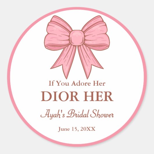 シックなハイエンドの香水テーマピンクボウパーティーフェイズ ラウンドシール (正面)