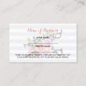 シックなハサミストライプーとバラフレンド紹介 紹介カード (裏面)