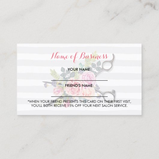 シックなハサミストライプーとバラフレンド紹介 紹介カード (裏面)