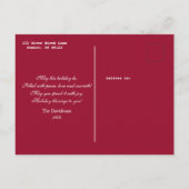 シックなハッピーニューイヤータイポグラフィホワイトパイン写真 インビテーションポストカード (裏面)