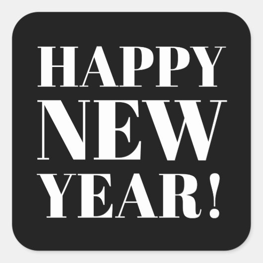 シックなハッピーニューイヤー党はシールとシールを好む スクエアシール (正面)