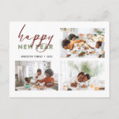 シックなハッピーニューイヤー書道フォトホリデー ポストカード (正面)