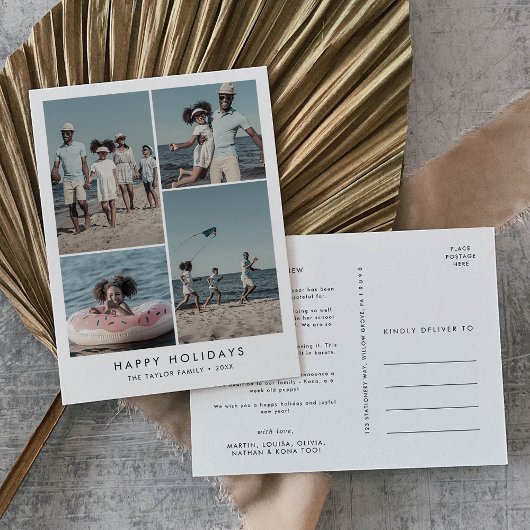 シックなハッピーホリデー年レビュー4写真 シーズンポストカード