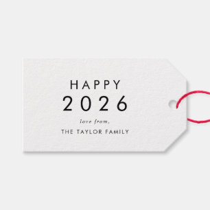シックなハッピー2025新年ファミリーホリデーギフトラベル ギフトタグ