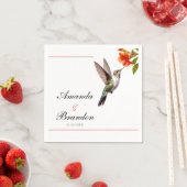 シックなハミングバードとオレンジフラワー結婚ズ スタンダードカクテルナプキン (インサイチュ)