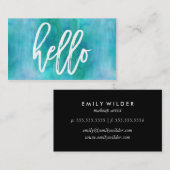 シックなハローアクアウォーターカラー |名刺 名刺 (正面/裏面)