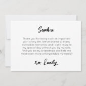 シックなハンドドローは私の花嫁の提案になる カード (裏面)