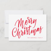 シックなハンドレターメリークリスマスホリデーカード サンキューカード (正面)