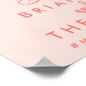 シックなハンドレタ結婚ーのウェルカムサインコーラル ポスター (角)