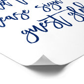 シックなハンドレタ結婚ーズサインアワーゲストグローブ ポスター (角)