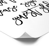 シックなハンドレタ結婚ーズサインアワーゲストグローブ ポスター (角)