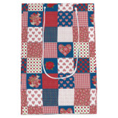 シックなハートとバラフェイクパッチワーク抱き枕 ミディアムペーパーバッグ (裏面)