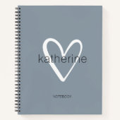 シックなハートオンダスティブルー ノートブック (正面)