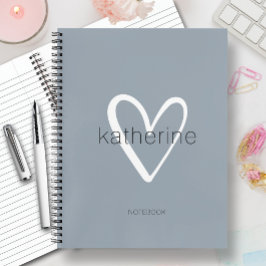 シックなハートオンダスティブルー ノートブック