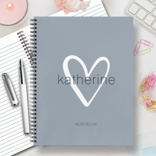 シックなハートオンダスティブルー ノートブック