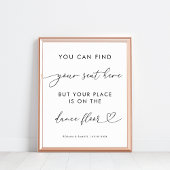 シックなハートスおもしろいクリプト結婚ダンスフロアのサイン ポスター