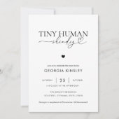 シックなハートスクリプト小さな人間Shindig赤ちゃんシャワー 招待状 (正面)