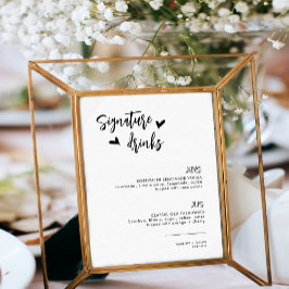 シックなハートスクリプト彼の彼女の選択ドリンクカクテル ポスター