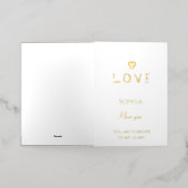 シックなハートロマンチックな愛 箔グリーティングカード (外側レイダウン)