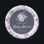 シックなバイオレットラベンダーパープルフローラベビーシャワー ペーパープレート<br><div class="desc">ヴァイオレット・ラベンダーパープル&ティール（緑がかった色）フローラベビーシャワー紙プレートモダン – この甘くてデザインは、柔らかい水の色のフローラブーケモダンー、かわいいレトロなスクリプトフォントと組み合わせたサンセリフのヴィンテージ、およびシックな水の色の花の背景を備えかわいらしる。赤ちゃん女の子のシャワーやパーティーのための素敵なカラーパレット。治療素晴らしや食べ飾物のテーブルへの方法。スイートベビーシャワー紙プレート。～このデザインのスイート全体を見るために私の店をチェック！</div>