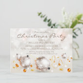 シックなバウブルデコレーション企業のクリスマスパーティー 招待状 (スタンド正面)