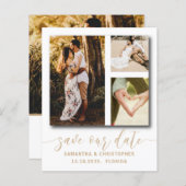 シックなバジェット救写真日付招待状 (正面/裏面)